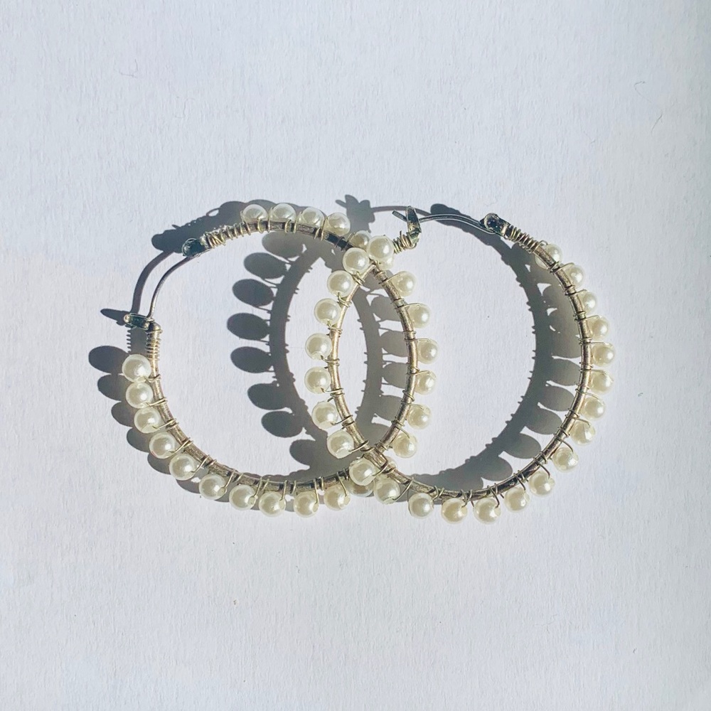 Pearl Hoop Earrings